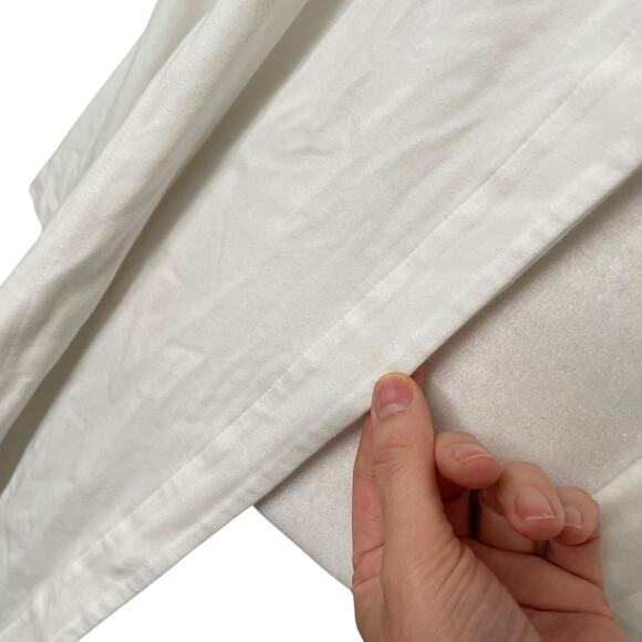 Eileen Fisher XS Hooded Sweater White Open Front Organic Cotton Pockets - Picture 5 of 10